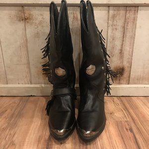 Harley Davidson Women's Leather Fringe Concho Boot